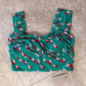 Albion Green and Red Bikini Top